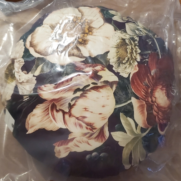 Anthropologie Jadie Round Floral Pillow - wine - Picture 7 of 10